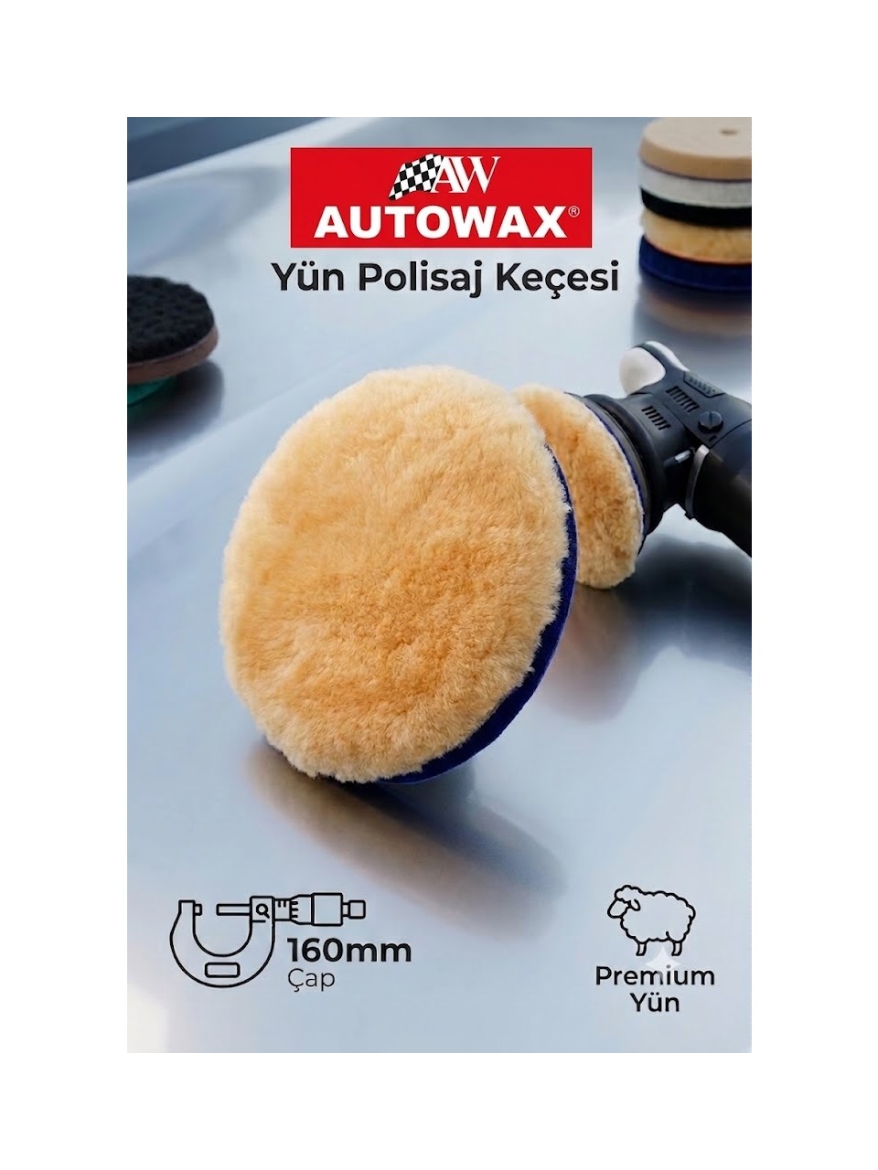 Autowax Yün Premium Polisaj Keçesi 160 mm